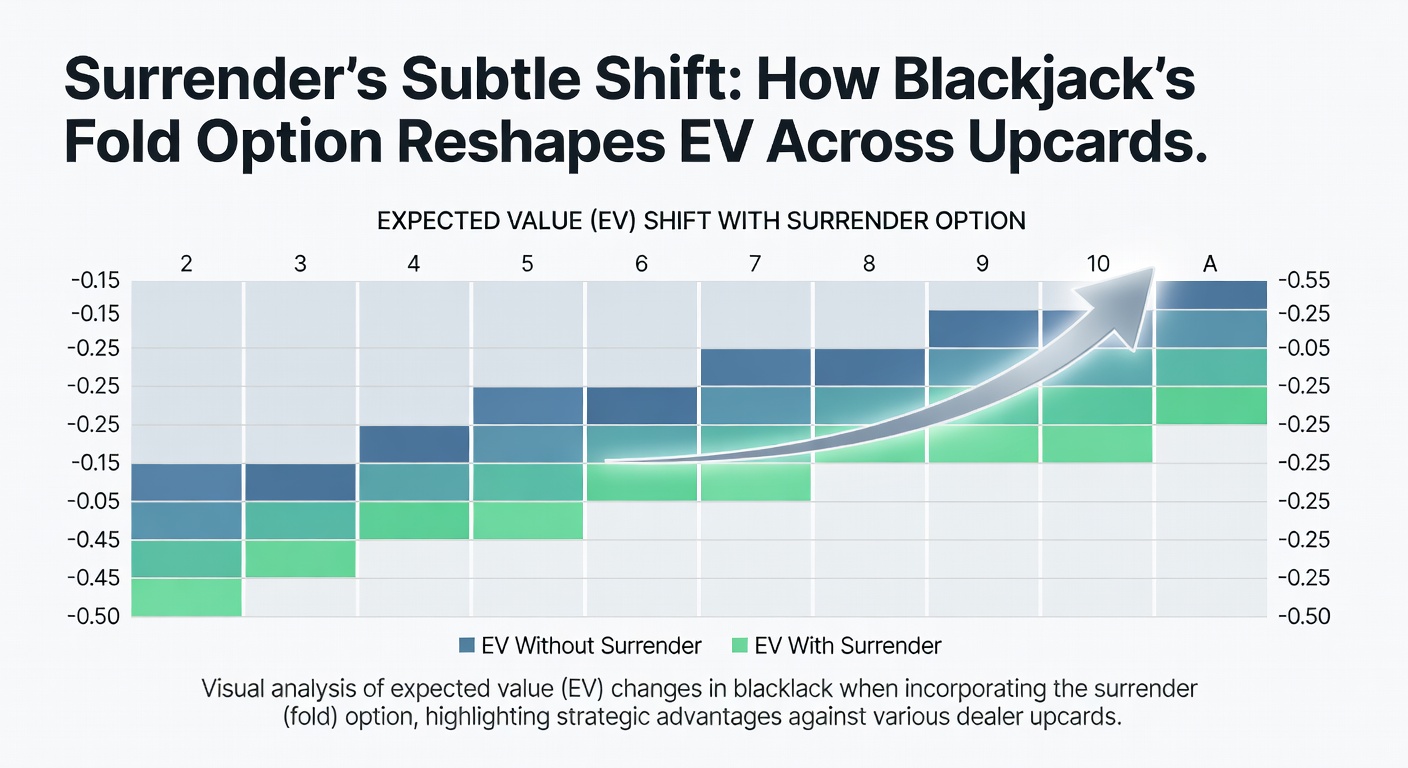 Strategy chart excerpt highlighting surrender zones for hard 15-17 against dealer 9-A upcards