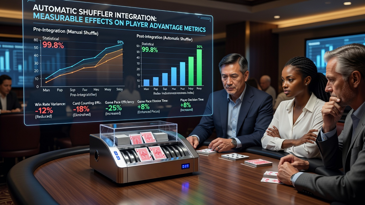 Close-up view of continuous shuffling machine processing cards during live blackjack play