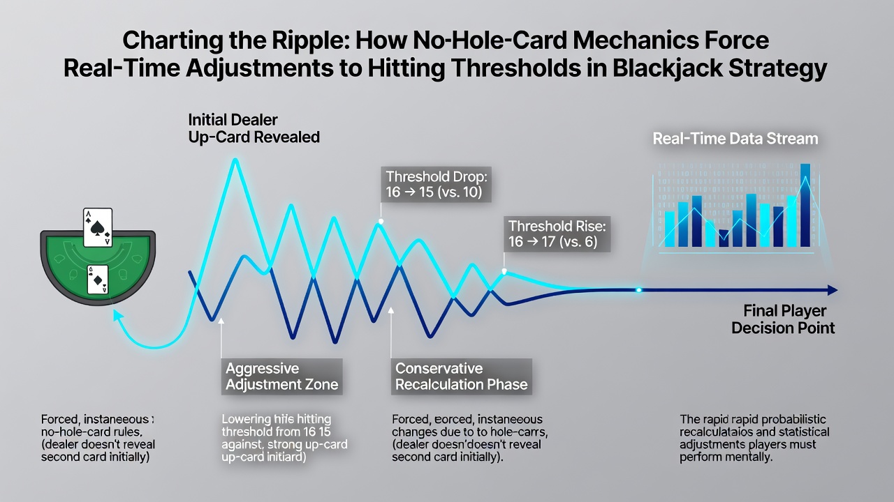 Flowchart illustrating real-time hitting threshold changes based on remaining deck composition in European blackjack