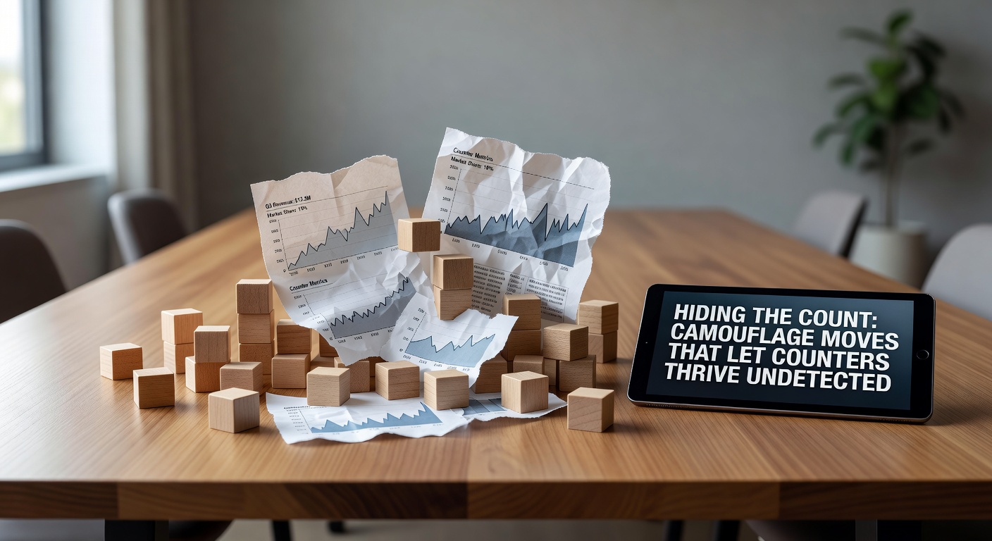 A blackjack player subtly adjusting bets at a crowded casino table, blending in with casual gamblers while employing camouflage techniques