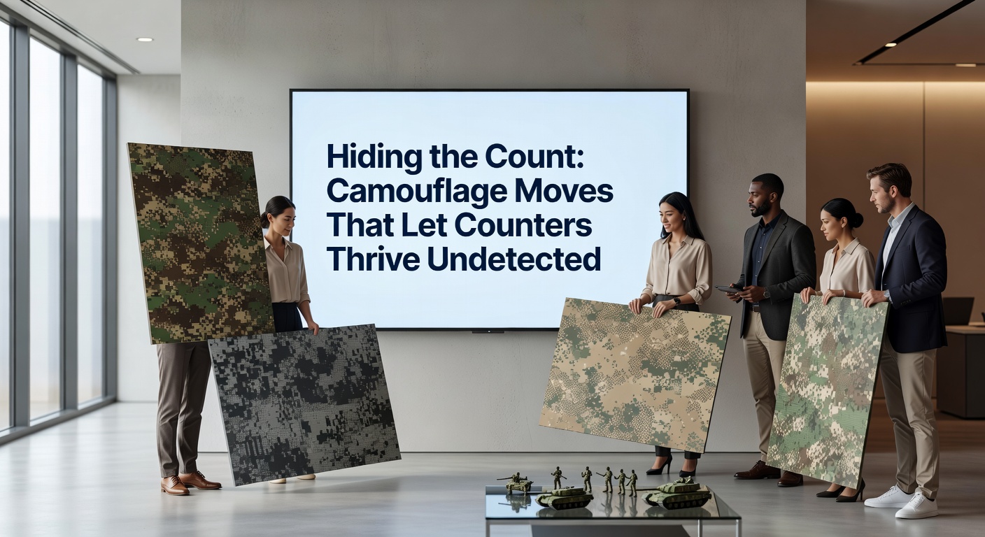 Casino surveillance room with multiple screens monitoring blackjack tables, highlighting the tech counters must evade through clever camouflage