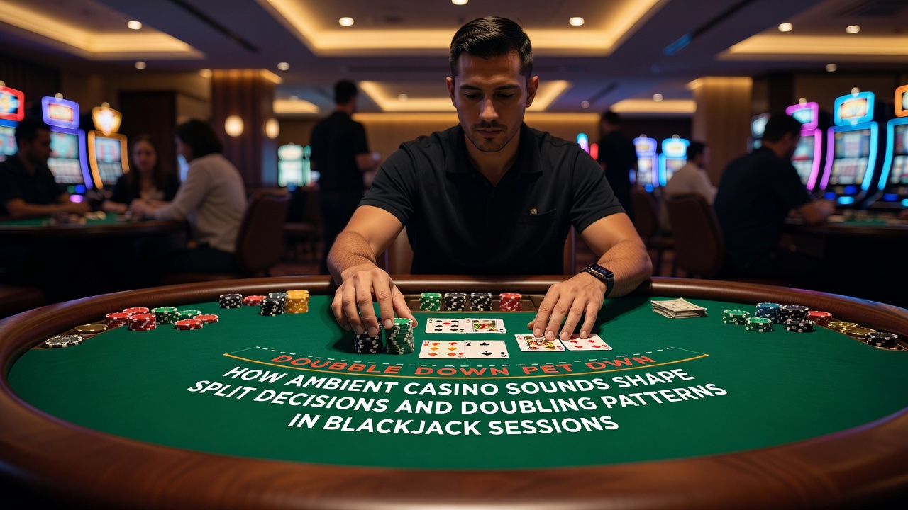 Close-up of blackjack chips and cards on felt with subtle casino background elements illustrating session flow