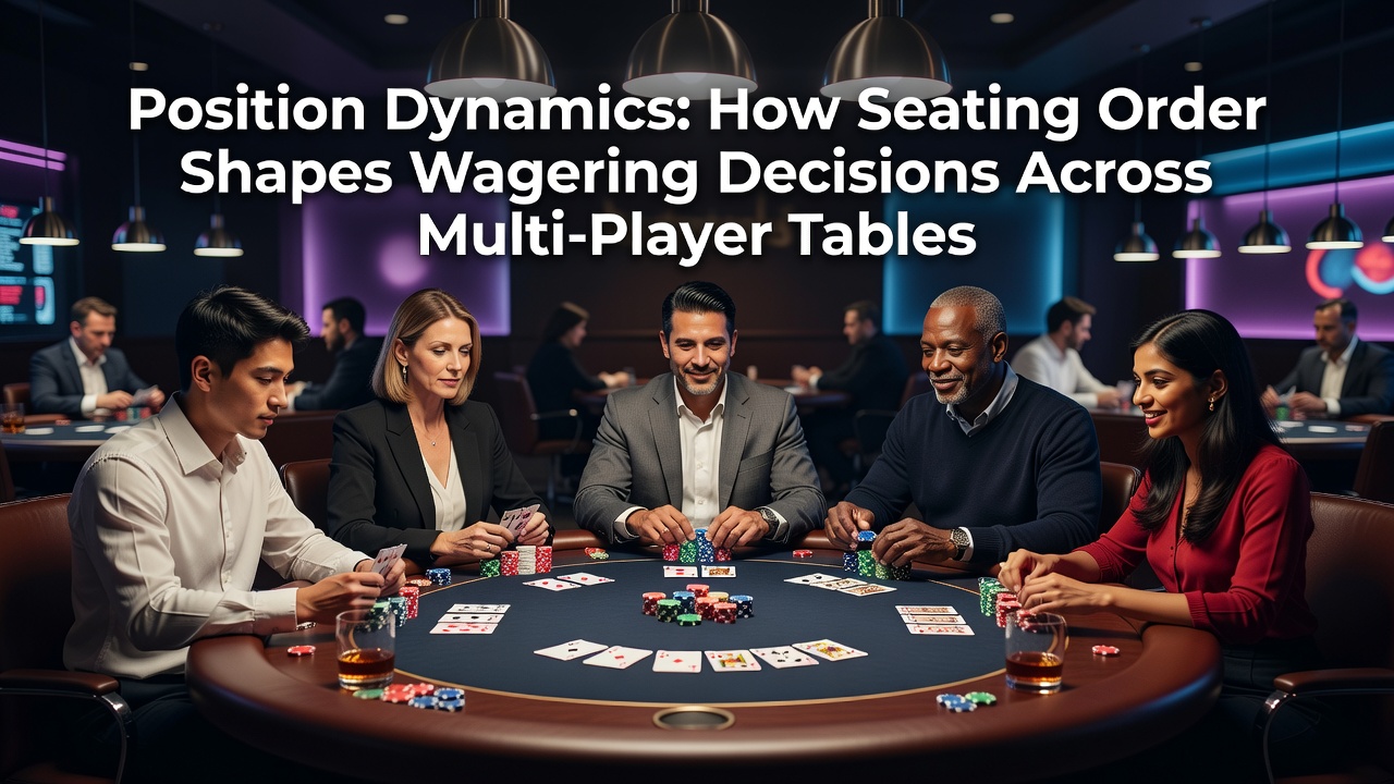 Diagram showing player positions at a multi-player blackjack table with arrows indicating order of play from first base to third base