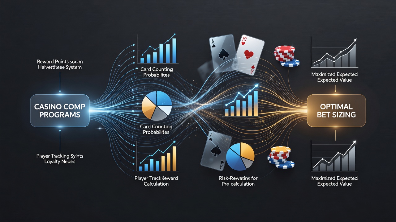 Casino floor with blackjack tables and players adjusting bet sizes near reward kiosks
